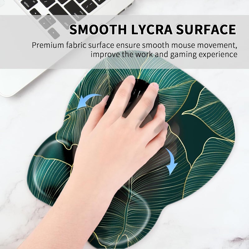 Eoocoo Ergonomic Mouse Pad with Wrist Support, Mousepad with Memory Foam Wrist Rest and Non-Slip Base for Computer, Cafe, Home & Office, 9.64 x 8.26 in Office Desk Accessories - Image 4