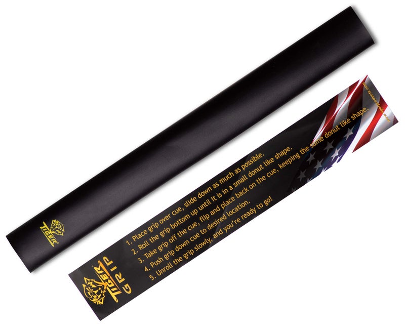 TigerProducts Tiger Silicone Rubber Billiard Pool Cue Hand Grip Wrap (Black) - Image 2