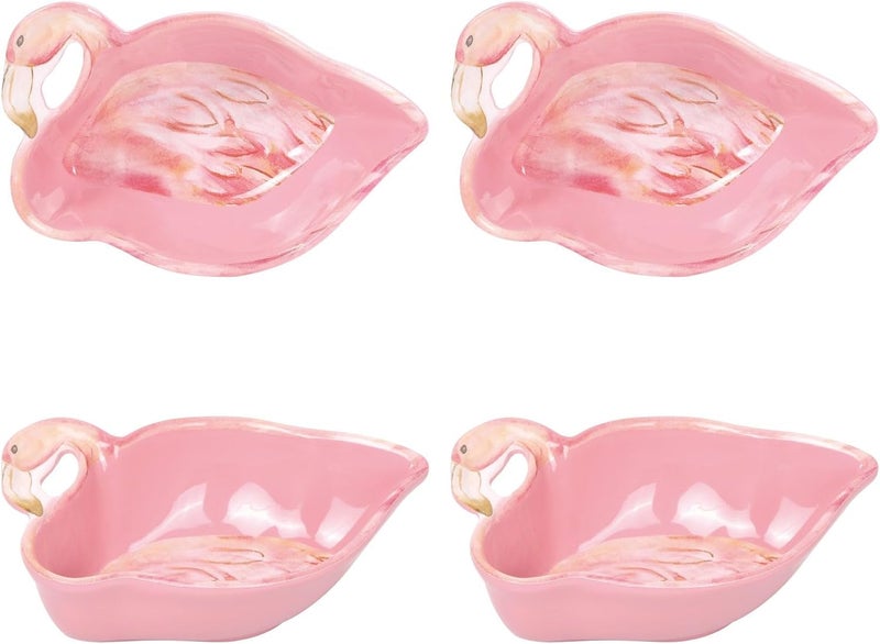 UPware Flamingo Shaped Dessert Bowls Small Serving Bowls Durable and BPAFree for Snacks Salads Pasta and Side Dishes Pink 625 x 425 Inch Set of 4 - Image 1