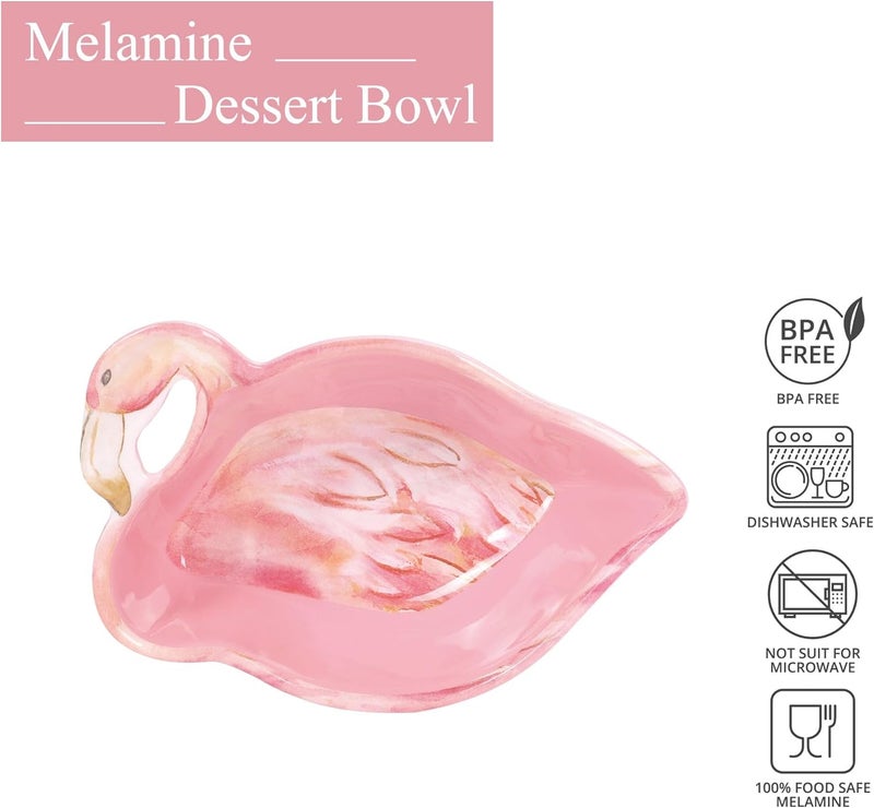UPware Flamingo Shaped Dessert Bowls Small Serving Bowls Durable and BPAFree for Snacks Salads Pasta and Side Dishes Pink 625 x 425 Inch Set of 4 - Image 3