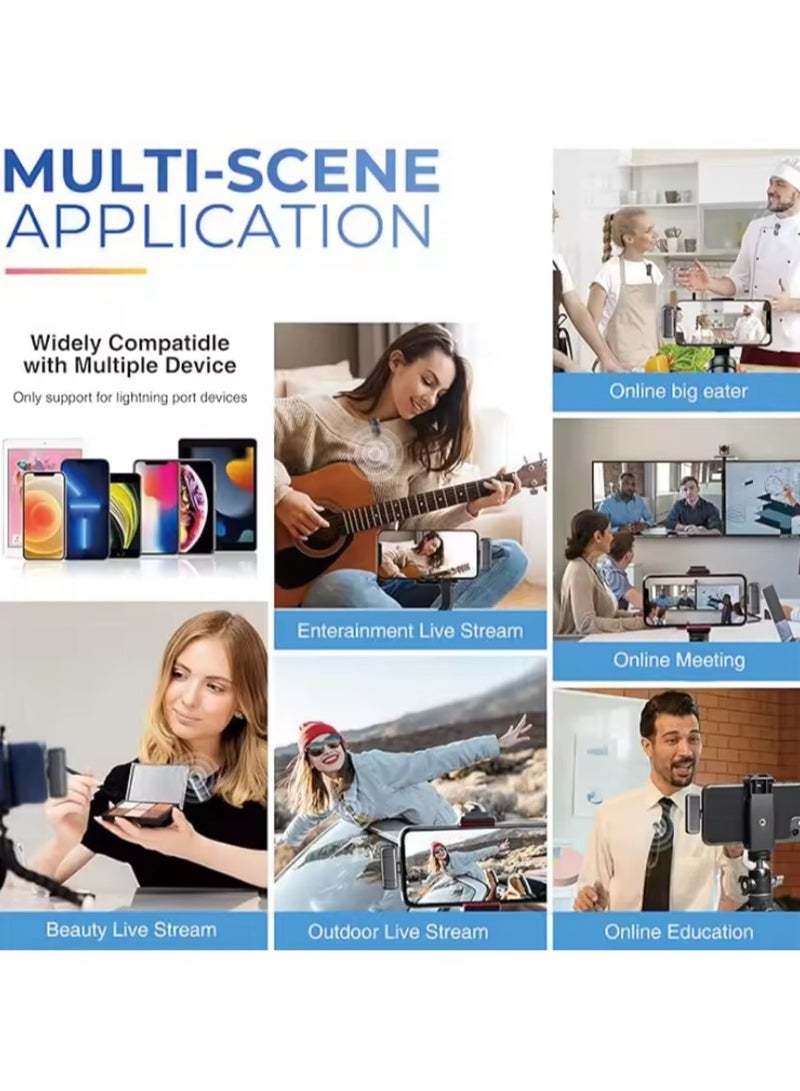 بيوينتي ميكروفون صغير لاسلكي لافاليير لابيل لأجهزة iPhone وiPad - مع حافظة شحن 500 مللي أمبير ووقت تشغيل 30 ساعة، عبوة من 2 ميكروفون صغير بمشبك لـ TikTok وYouTube وPodcast وVlog وتسجيل الفيديو والبث المباشر - Image 5