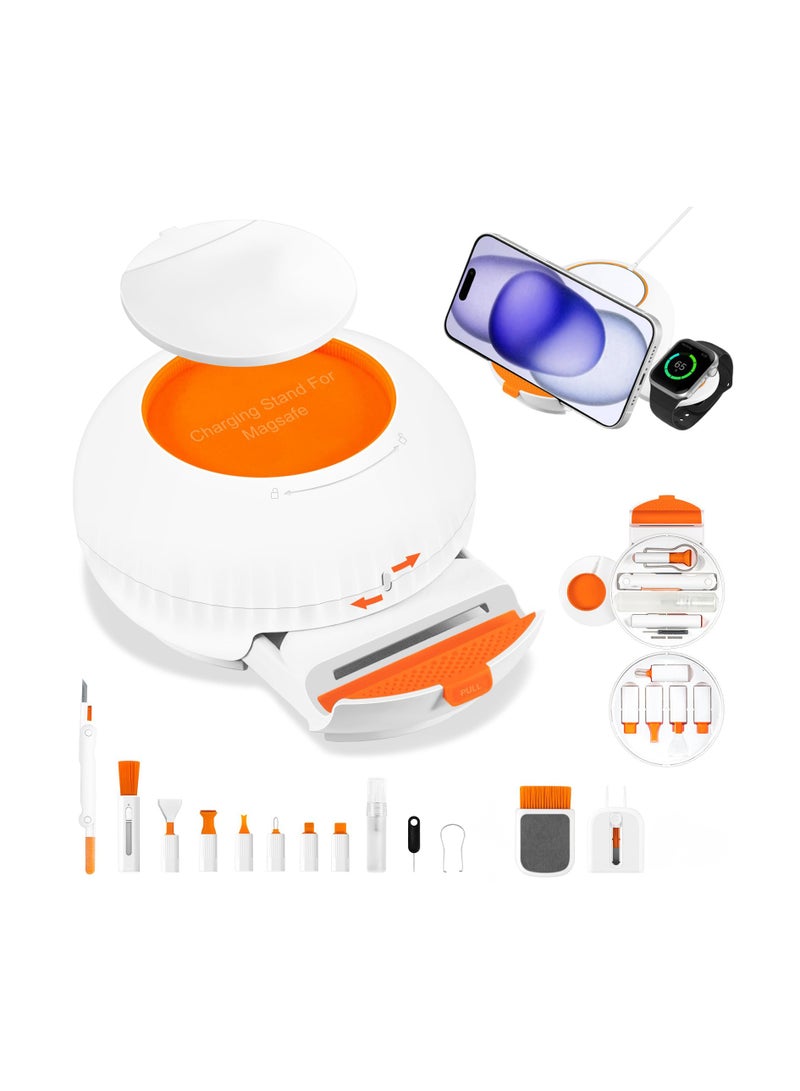 SOLARAE Charging Port Cleaner Kit, Airpod Cleaning Kit, Phone Cleaner Kit for iPhone, Keyboard Cleaner for Lightning Charger, MacBook, AirPods, iPhone, Computer, Laptop, Lens, Type C (White) - Image 1