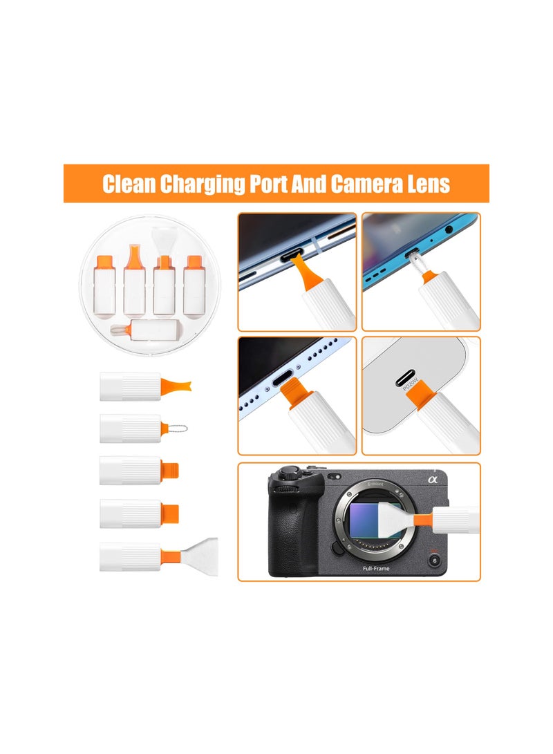 SOLARAE Charging Port Cleaner Kit, Airpod Cleaning Kit, Phone Cleaner Kit for iPhone, Keyboard Cleaner for Lightning Charger, MacBook, AirPods, iPhone, Computer, Laptop, Lens, Type C (White) - Image 2