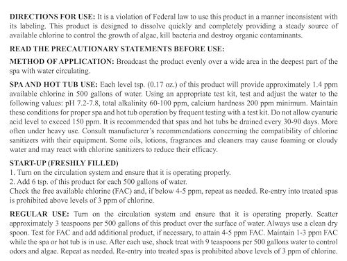 SpaChoice 2-Pounds Premium Spa Sanitizing Granules, Spa Chlorine Granules for Hot Tub, Made in USA - Image 3