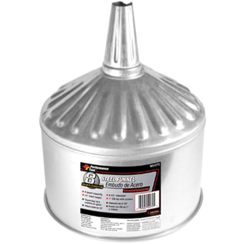 Performance Tool W54272 Steel Galvanized Funnel - 8 Quart Capacity - Image 1