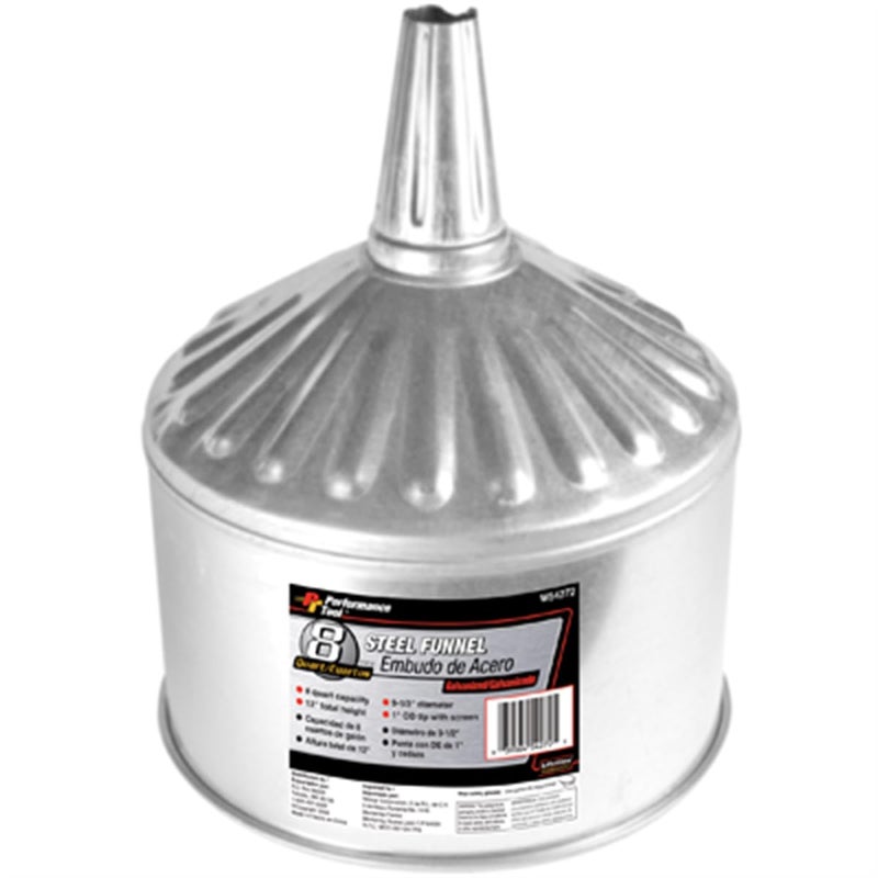 Performance Tool W54272 Steel Galvanized Funnel - 8 Quart Capacity - Image 2