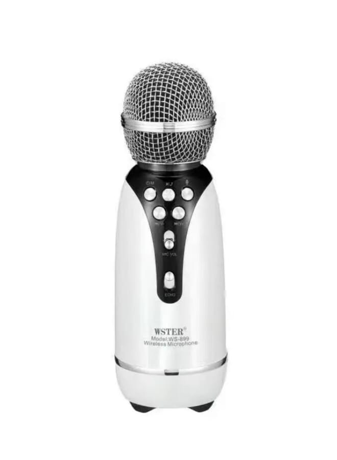 WSTER Fashionable Karaoke Speaker WSTER WS-899 Wireless Microphone Speaker White 