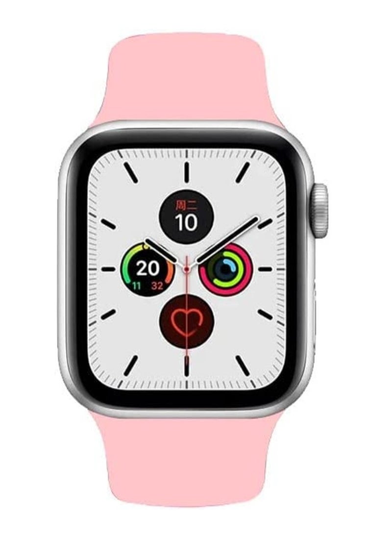 VITION - Sports Band for Apple Watch 45mm 44mm 42mm Soft Silicone Replacement Wrist Strap Compatible Apple Watch Series 7/SE/6/5/4/3/2/1 Light Pink - Image 1
