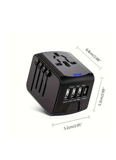 MarlaMall Universal travel adapter, international charger with fast charging adapter, 4 ports for multiple electronic devices, can be used in multiple countries/regions (USA, UK, EU, Australia, etc.)  - Image 3