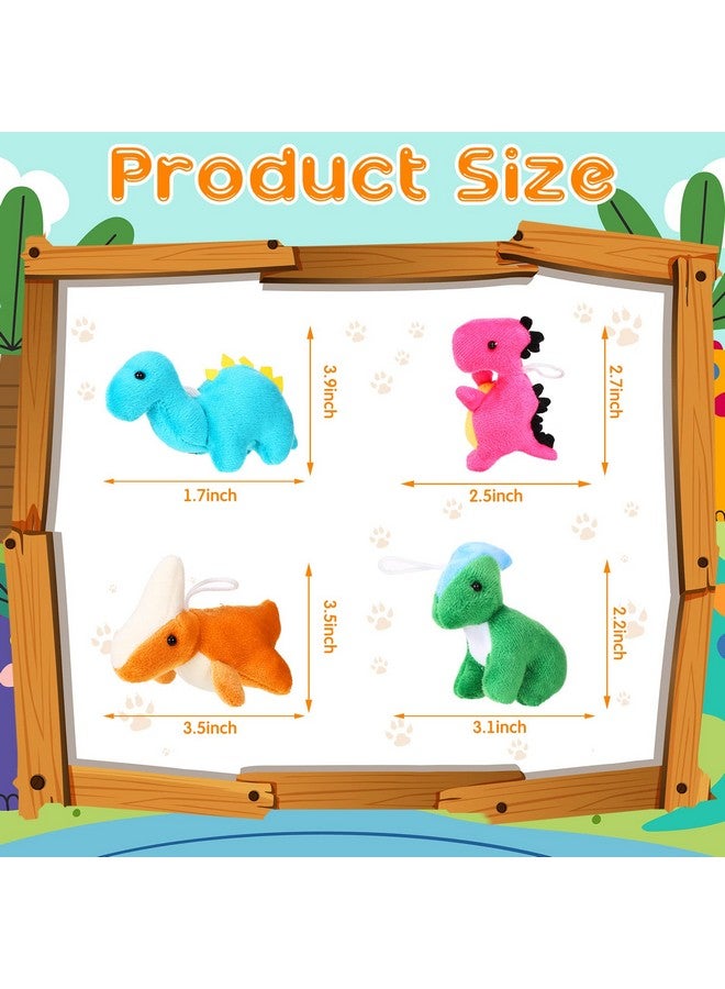 Aoriher 20 Pack Valentine‘s Day Plush Mini Dinosaur Stuffed Animal Bulk Dinosaur Party Favors Toys Soft Dino Figures Assortment Cute Dino Plush Easter Bags Filler for Boys Girls - Image 2