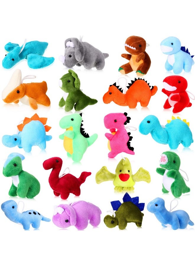 Aoriher 20 Pack Valentine‘s Day Plush Mini Dinosaur Stuffed Animal Bulk Dinosaur Party Favors Toys Soft Dino Figures Assortment Cute Dino Plush Easter Bags Filler for Boys Girls - Image 1