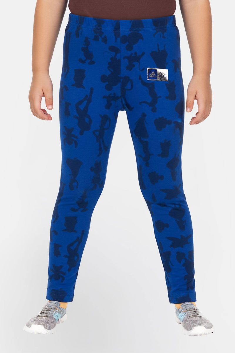 Adidas x Disney Kids Girl Sportswear Fit Outdoor Leggings, Blue - Image 1