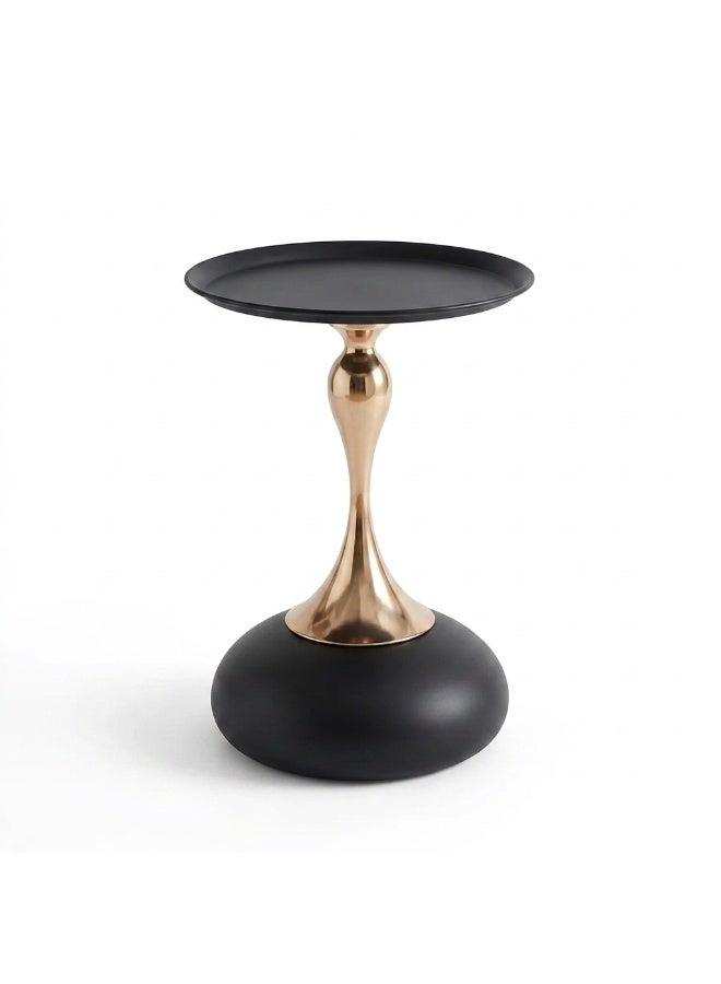 Round Coffee Table Gold Color Stainless Steel Side Table High End Corner Table - Image 1