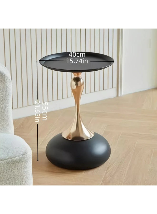 Round Coffee Table Gold Color Stainless Steel Side Table High End Corner Table - Image 3
