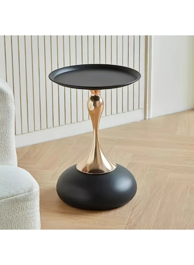 Round Coffee Table Gold Color Stainless Steel Side Table High End Corner Table - Image 2