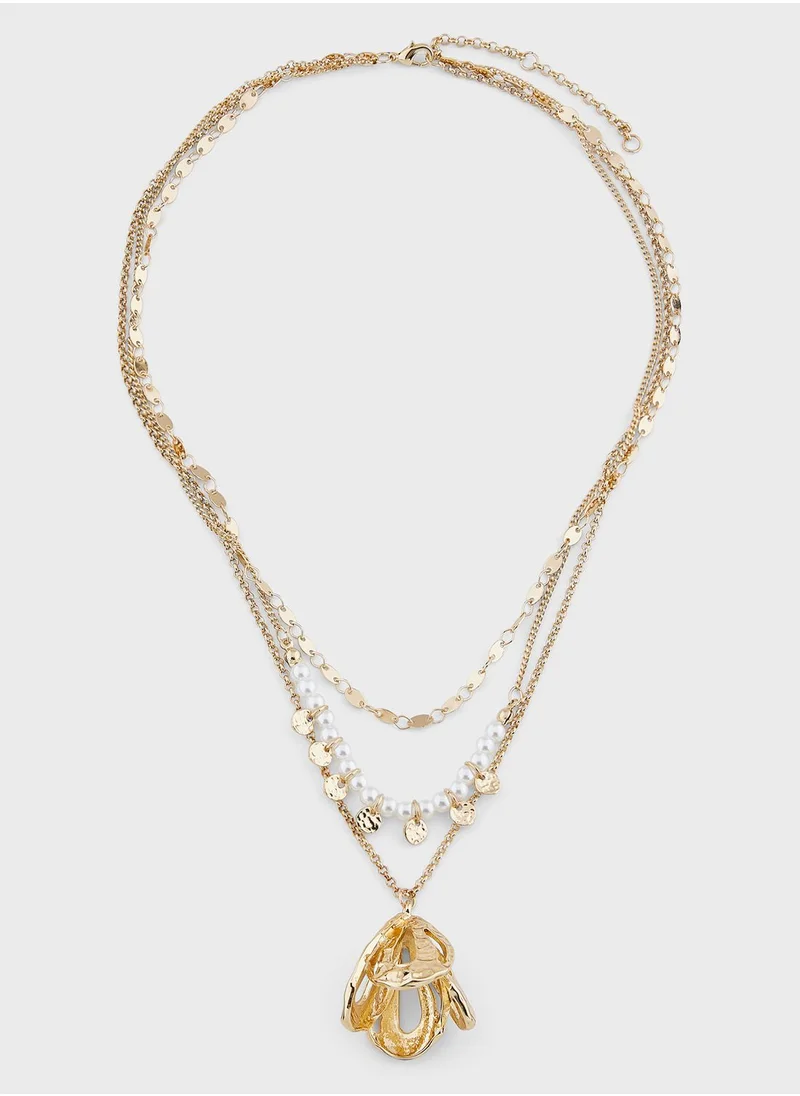 ايلا Floral Pendant Necklace & Earring Set
