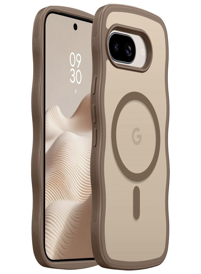 BENTOBEN for Google Pixel 9a Case [Compatible with MagSafe] Cute Curly Wavy Anti-Slip Bumper Magnetic Matte Slim Thin Women Girls Boys Protective Phone Cover for Google Pixel 9a 6.3", Desert Titanium - Image 1