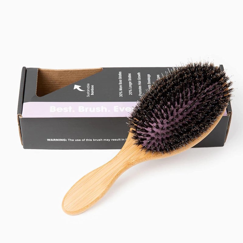 Controlled Chaos Boar Bristle Hair BrushWooden Bamboo Hair Brush for Women  Men Detangling Brush for Any Hair TypeEco Friendly Curly Hair Brush