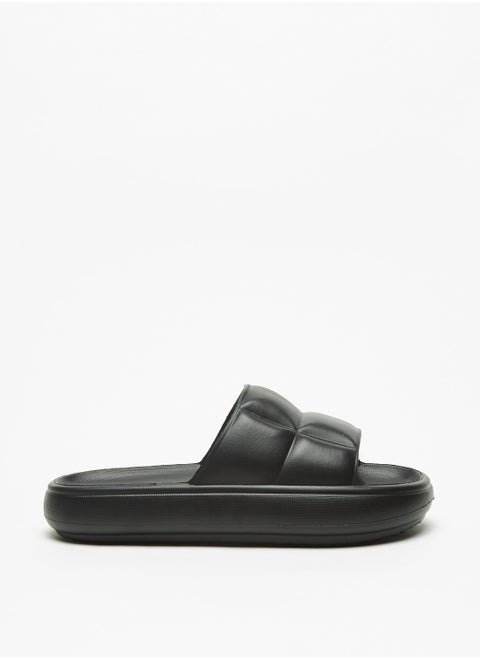 Womens Textured Slip On Slides