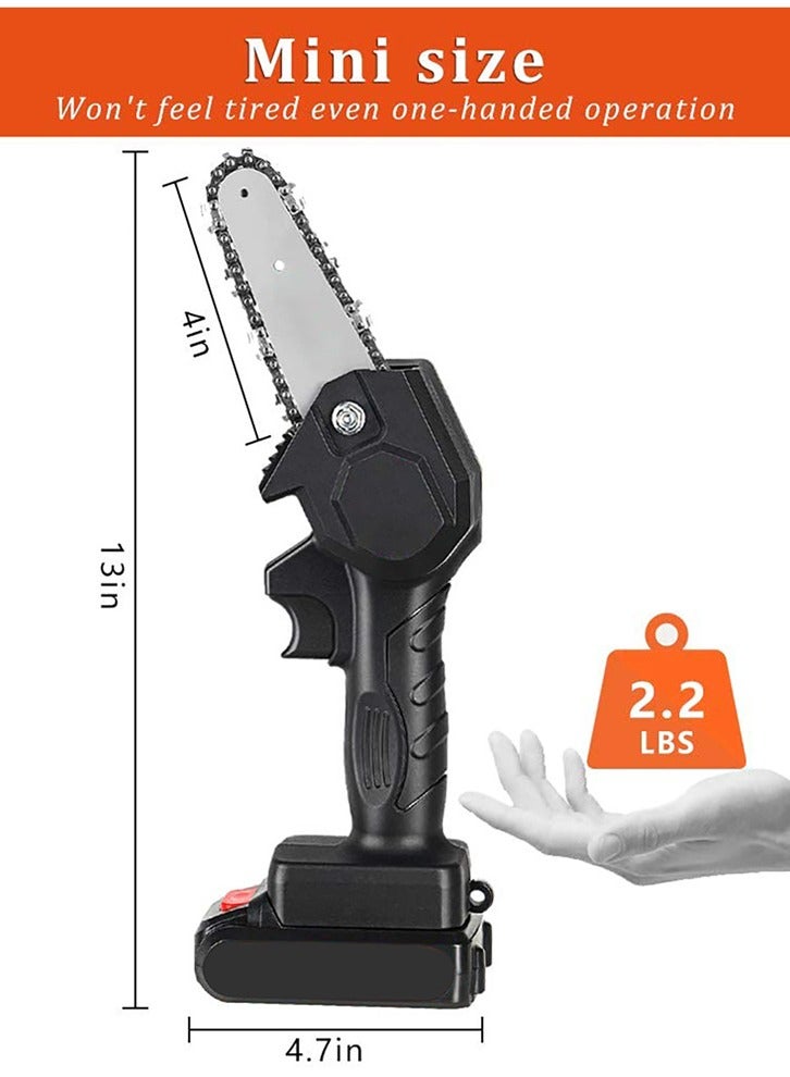 24V 4 inch Mini Chainsaw,Small Cordless ChainSaw,Portable Handheld Electric Chainsaw,Pruning Shears Chainsaw for Courtyard Tree Branch Wood Cutting - Image 5