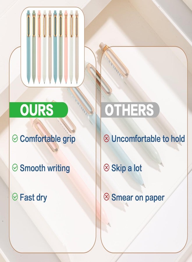 NUSIGN Gel Pens, 10 Pcs 0.5mm Retractable Black Ink Fine Point Rolling Ball Gel Pen, Smooth Writing No Bleed for Journaling Note Taking, Home School Office Supplies - Image 4