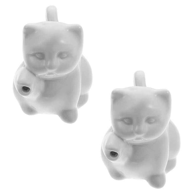 4 Pcs Ceramic Kettle Cat-shape Cup Jug Coffee Pull Flower Cup - Image 4