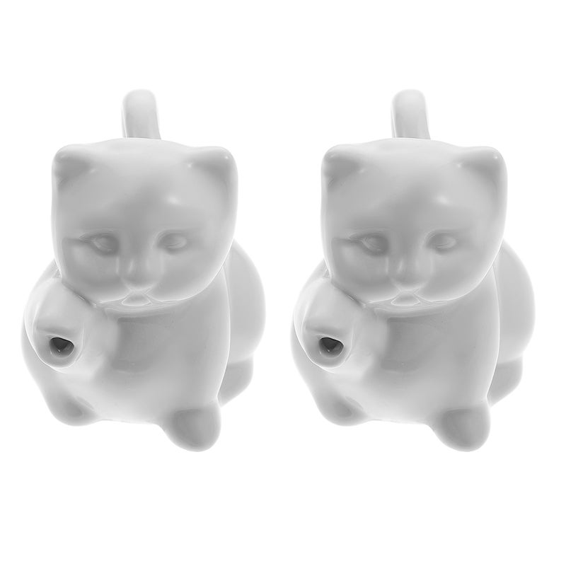 4 Pcs Ceramic Kettle Cat-shape Cup Jug Coffee Pull Flower Cup - Image 1