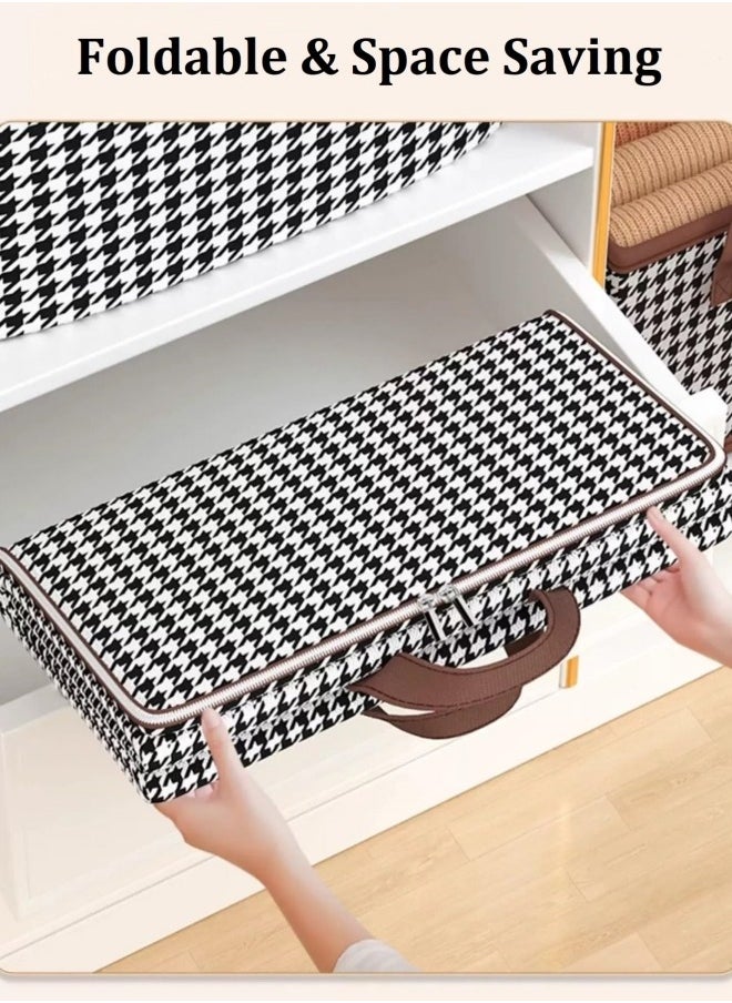 GGEROU - 140L Large Storage Bags Clothes Storage Bins Foldable Closet Organizers Storage Containers with Zippers and Handles for Clothing Blanket Comforters Bed Sheets Pillows Toys (Houndstooth) - Image 1