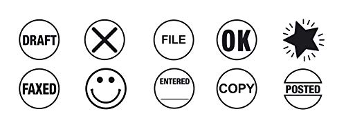 2000 Plus Stamp Kit, Self-Inking and Pre-Inking, 10 Office Themed Messages, for Business and Office Use, Red and Blue Ink (030459) - Image 2