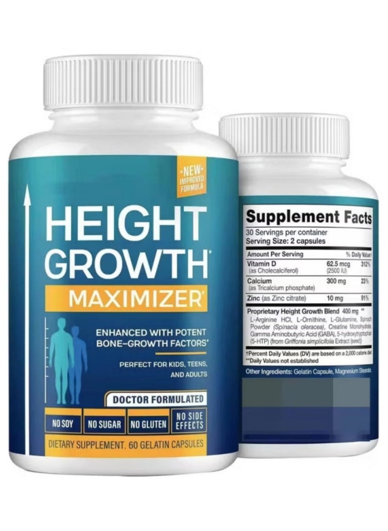 BIYODE - Growth Capsules to Grow Taller Height Growth Maximizer With Calcium For Bone Strength Made in USA Natural Get Taller Supplement to Increase Bone Growth Free of Growth Hormone - Image 1