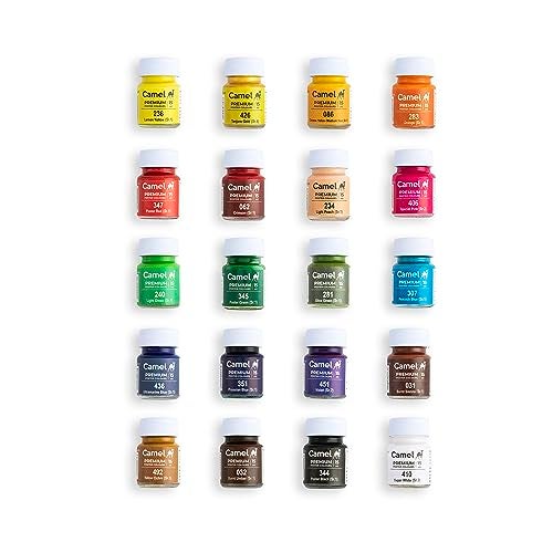 Camel Premium Poster Colour with Brush - 20 Shades (Multicolor) - Image 2