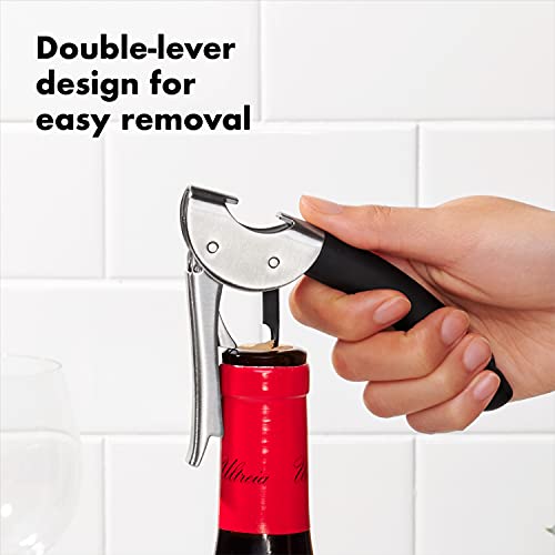 OXO Steel Double Lever Waiter's Corkscrew,Silver/Black,1 CT - Image 3
