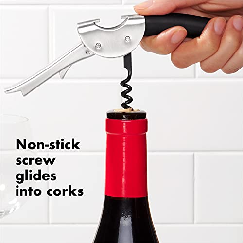 OXO Steel Double Lever Waiter's Corkscrew,Silver/Black,1 CT - Image 4