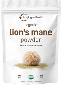 Micro Ingredients Micro Ingredients Sustainably US Grown, Organic Lions Mane Mushroom Powder 50:1 Extract  - Image 1