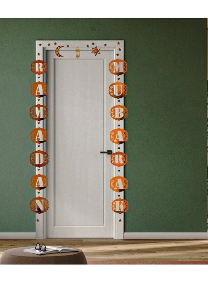 Door and window decoration with 14 letters in the best modern design  Fits every home  The package now contains Ramadan Mubarak letters  Ramadan Mubarak, the set consists of 14 letters And the group is with her too  1 lantern + 1 star + 1 crescent + 1 double face This means that all the letters of Ramadan Mubarak are present  + A crescent, a star, and a lantern   Double face silicone roller 100 pieces - Image 3