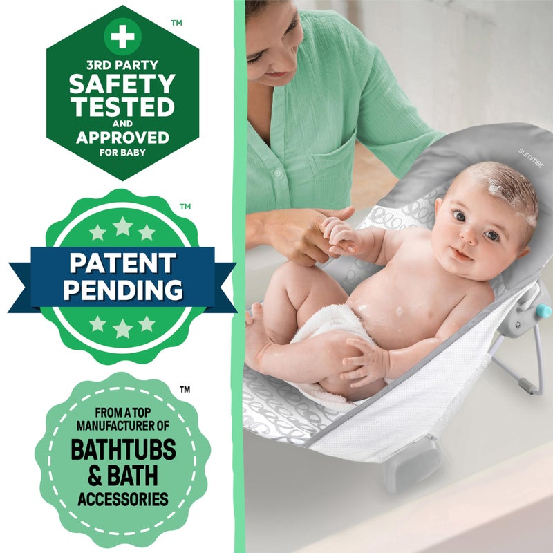Ingenuity Foldaway 2-Position Baby Bath Seat, Adjustable Support for Sink or Bathtub, Ages 0-6 Months up to 20 Pounds, Machine-Washable Sling - Image 3