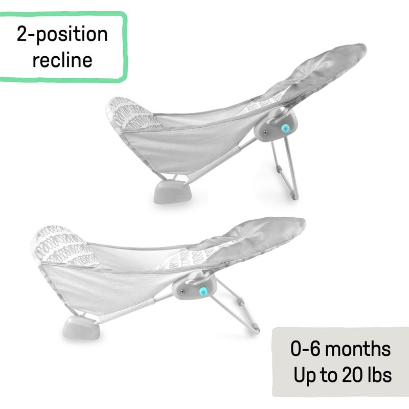 Ingenuity Foldaway 2-Position Baby Bath Seat, Adjustable Support for Sink or Bathtub, Ages 0-6 Months up to 20 Pounds, Machine-Washable Sling - Image 5