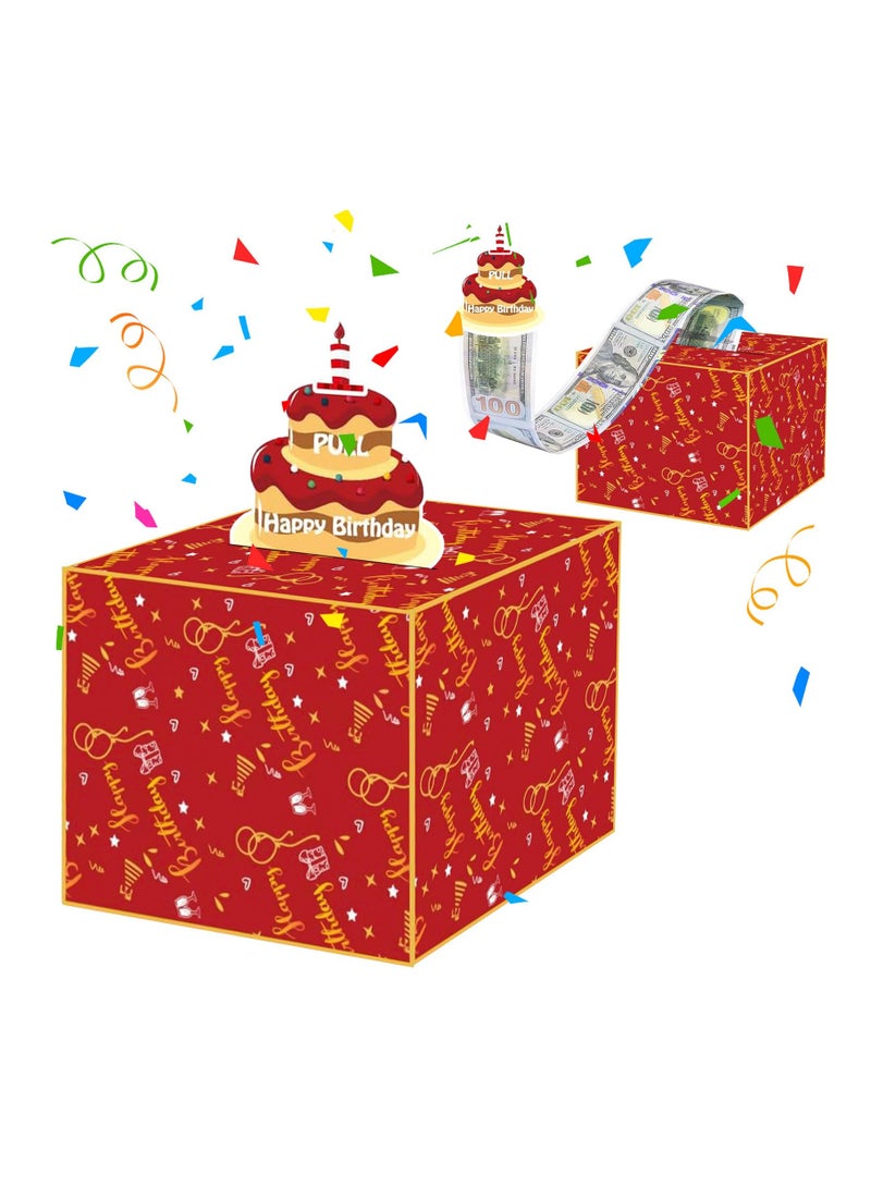 Excefore صندوق المال لعيد الميلاد السعيد لهدية نقدية سحب، صندوق المال مع بطاقة عيد ميلاد قابلة للسحب وأكياس، هدية عيد ميلاد سعيدة للرجال والنساء، صندوق الهدايا المضحك لابني الأطفال لمفاجآت زينة عيد الميلاد - Image 1