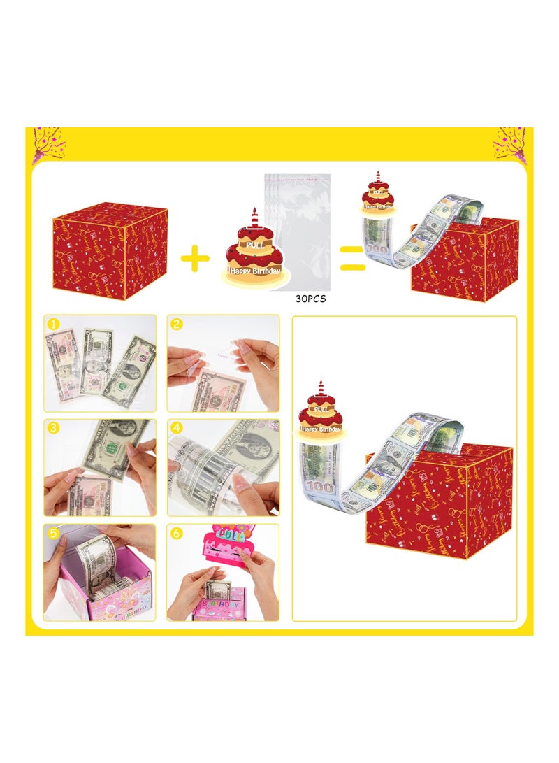 Excefore صندوق المال لعيد الميلاد السعيد لهدية نقدية سحب، صندوق المال مع بطاقة عيد ميلاد قابلة للسحب وأكياس، هدية عيد ميلاد سعيدة للرجال والنساء، صندوق الهدايا المضحك لابني الأطفال لمفاجآت زينة عيد الميلاد - Image 4