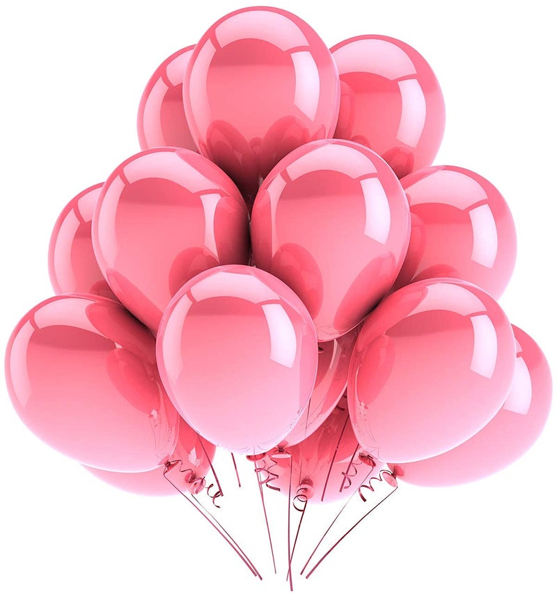 Vail Creations Made in India 12 inch HD Metallic Finish Balloons for Birthday/Anniversary Party Decoration… (Pink, Pack of 100) - Image 1