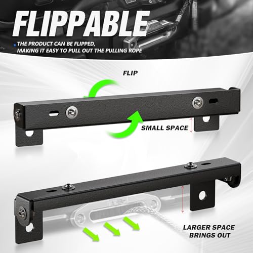 YZONA Flip-Up Winch License Plate Frame Compatible with 10" Hawse Fairlead, Universal Front License Bracket Holder Relocation, Bumper Winch Mount Roller, Fit for Most Pickup Trucks Off-Road Cars SUVs - Image 2
