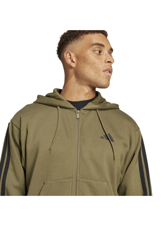 Adidas essentials three stripes fleece men hooded track top - Image 3