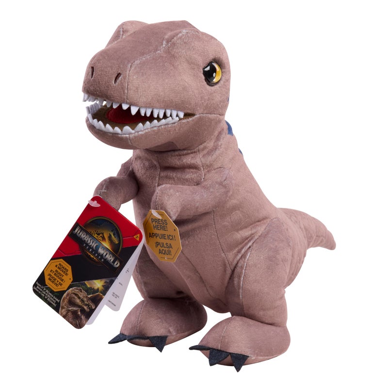 Just Play JURASSIC WORLD Rebirth Roaring T rex 105 Inch Interactive Plush Dinosaur Toy Boys and Girls Ages 3 and Up Kids Toys for Ages 3 Up by Just Play - Image 3