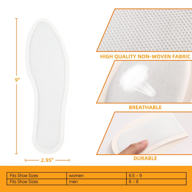 MEDLOT Insole Foot Warmers with Adhesive - Long Lasting, Safe Natural Odorless, Air Activated Warmers - Up to 9 Hours of Heat - 20 Pair, White - Image 2