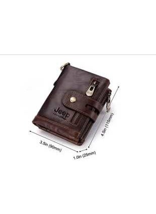 Jeep - Men's Wallet Leather Coin Card Compartment Chain Holder Rfid Enabled - Image 1