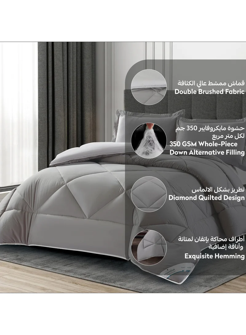 Donetella Bedding Comforter Set, King Size Fits 200x200 cm - 3-Pcs Solid Quilted Bed Set, Microfiber Fabric - 1 Comforter And 2 Pillow Shams