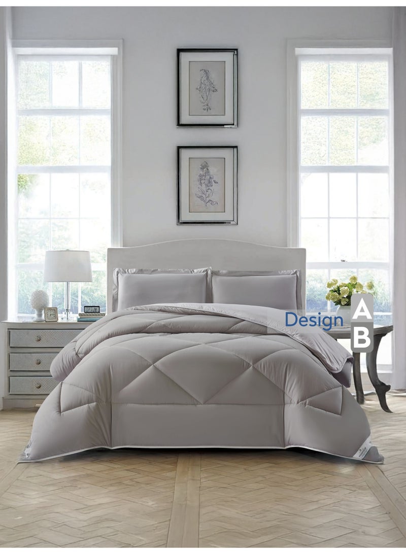 Donetella Bedding Comforter Set, King Size Fits 240x260 cm - 3-Pcs Solid Quilted Bed Set, Microfiber Fabric - 1 Comforter And 2 Pillow Shams - Image 5