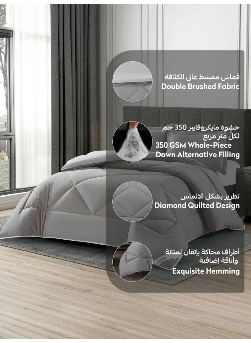 Donetella KING - 3Pcs Bedding Comforter Set, King Size Fits 240x260 cm - 3-Pcs Solid Quilted Bed Set, Microfiber Fabric - 1 Comforter And 2 Pillow Shams  | Best Price UAE