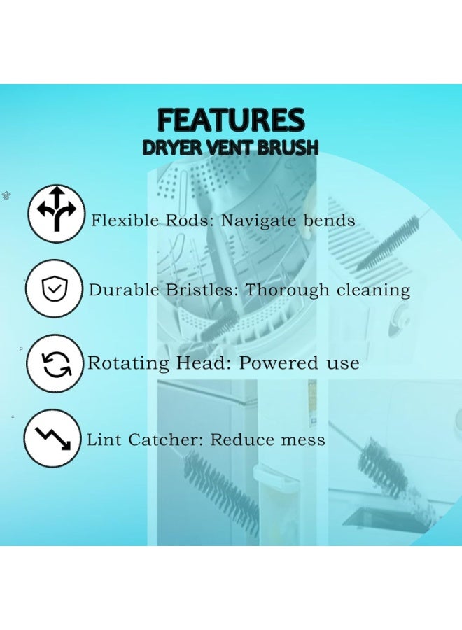 HOMESTAR Long Handle Washing Machine Cleaning Brush , Dryer Vent Duct Scrubbing Tool , With Wooden Handle & Nylon Bristles, Deep Clean Drum Interior & Hard-To-Reach Areas, Flexible Crevice Brush , Laundry Room Cleaning Supplies Versatile Home Essential for Complete Cleaning, 70 cm - Image 2