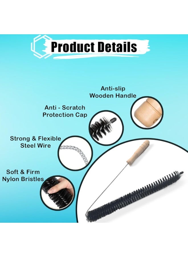 HOMESTAR Long Handle Washing Machine Cleaning Brush , Dryer Vent Duct Scrubbing Tool , With Wooden Handle & Nylon Bristles, Deep Clean Drum Interior & Hard-To-Reach Areas, Flexible Crevice Brush , Laundry Room Cleaning Supplies Versatile Home Essential for Complete Cleaning, 70 cm - Image 4